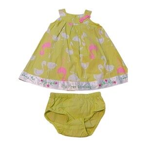 NWT Girls 12 Months Carter's Custom Embroidered 1st Birthday Outfit Flamingos